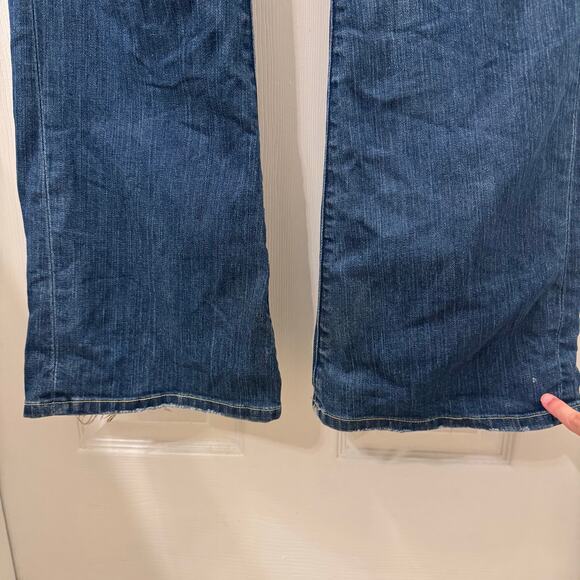 VTG Y2K Yanuk Women’s Worker Boyfriend Jeans Size 31 Bootcut Flare Dark Wash - Picture 2 of 11